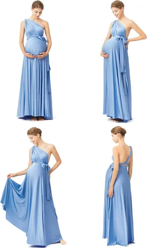 Vista 4 de Vestido de maternidad para sesión de fotos, vestido de baby shower, vestido de maternidad de talla grande, vestido largo infinito, vestido