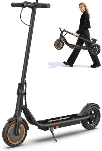 Vista 13 de Maxshot Electric Scooter, 350W/500W Powerful Motor, 19-22 MPH Max Speed, 15-28 Miles Range, Foldable escooter with Dual Braking Systems, Smart APP