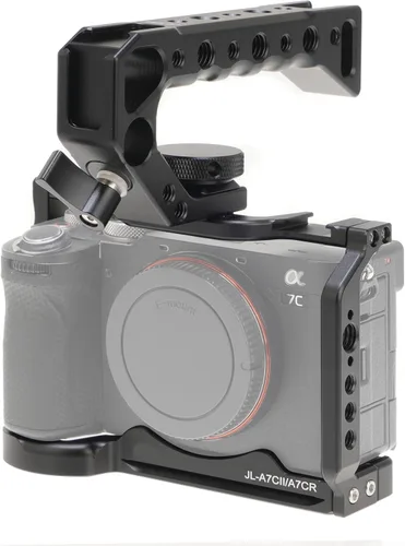 Vista 12 de Fotga Estabilizador de jaula de cámara con mango superior para Sony ZV-E1 sin espejo DSLR cámara video filmmaking, compatible con abrazadera Arca