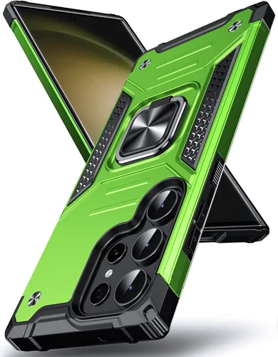 Vista 62 de DASFOND Diseñada para funda Galaxy S8 con soporte, anillo metálico giratorio mejorado de 360°, soporte kickstand de grado militar, resistente a