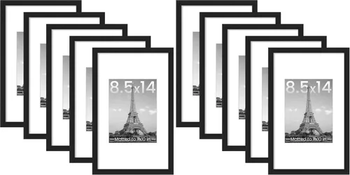 Vista 11 de upsimples Portarretratos de 8 x 8 pulgadas, marcos de pared para galería, juego de 5, color negro