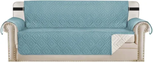 Vista 11 de H.VERSAILTEX Funda reversible para silla, protector de muebles antideslizante, resistente al agua, con correas elásticas de 2 pulgadas