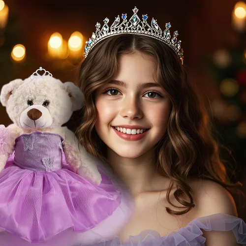 Vista 5 de Muñeca de quinceañera con vestido de membrillo con vestido, decoraciones de quinceañera, regalos de decoración de quinceañera, OSO de peluche