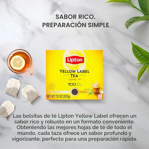 Vista 3 de Lipton Yellow Label International Blend Bolsas de té Lipton Té negro Calidad premium 7.05 oz (paquete de 1)