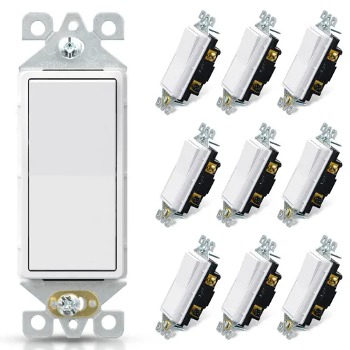 Vista 20 de Elegrp Interruptor de luz, 3 vías, 15 amperios, 120-277 voltios, reemplazo de pared de paleta basculante, corriente alterna, autopuesta a tierra