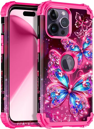 Vista 17 de Miqala Funda para iPhone 11 Pro Max, que brilla en la oscuridad, tres capas, resistente, a prueba de golpes, protección de cuerpo completo