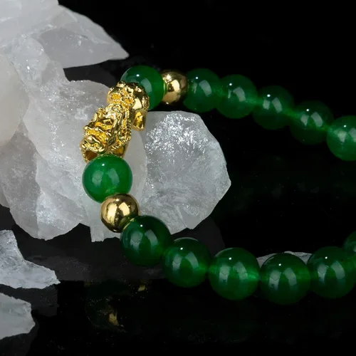 Vista 6 de ZenBless Fengshui - Pulsera de jade de porsperidad, dije de la suerte, Feng Shui, obsidiana negra, conjunto de riqueza, regalo para hombres