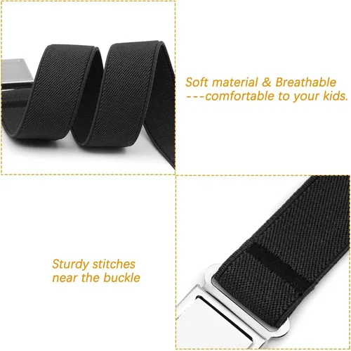 Vista 23 de JASGOOD Cinturón magnético ajustable para niños y niñas, cinturón elástico con hebilla magnética fácil para niñas de regreso a la escuela