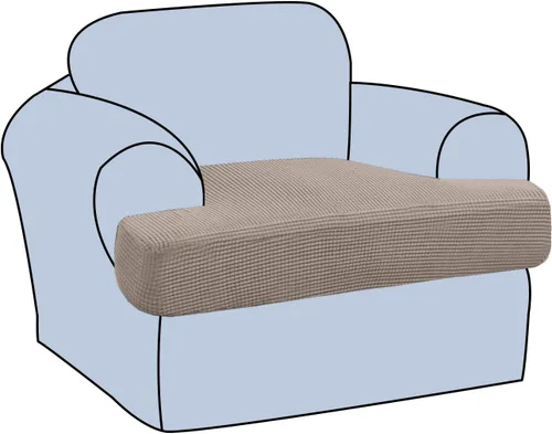Vista 9 de H.VERSAILTEX Funda elástica para sillón con cojín en forma de T, fundas de cojín en T para sillón y sofá de sala de estar, funda para sofá, funda