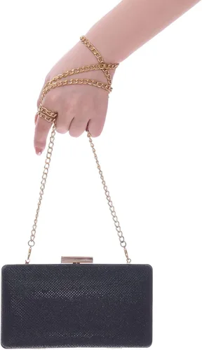 Vista 7 de Bolso de mano de noche con purpurina brillante para boda, fiesta de graduación, elegante bolso cruzado de hombro