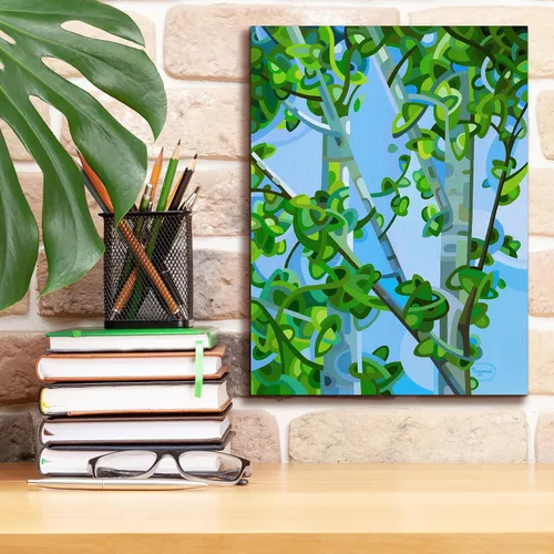 Vista 6 de Epic Graffiti Mandy Budan - Lienzo decorativo para pared, diseño de "Birch Light", 12 x 16 pulgadas
