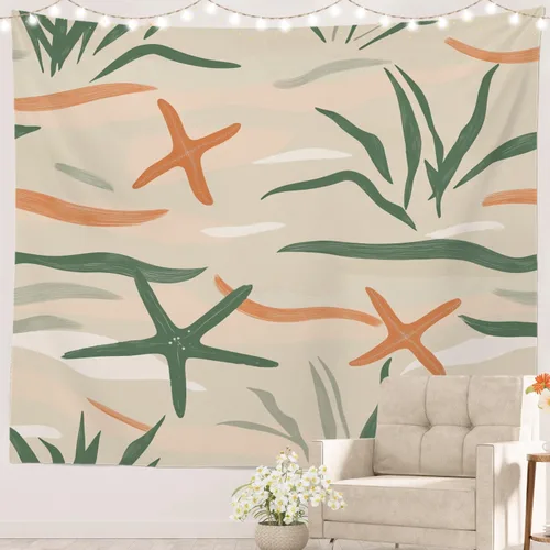 Vista 54 de Batmerry Peaceful Retreat Beautiful Landscape Polyester Tapestry, Blooming Garden Setting Lightweight Wall Hanging High-Definition Print Backdrop