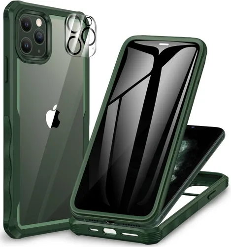 Vista 57 de CENHUFO Funda de privacidad para iPhone 11 Pro, funda de cuerpo completo con protector de pantalla de privacidad de vidrio templado 9H integrado