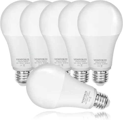 Vista 9 de Venforze Bombilla brillante, equivalente a 150 W-200 W, 2500 LM, E26, bombilla LED 23 W, luz diurna blanca, 5000 K, A21, no regulable, paquete de 2
