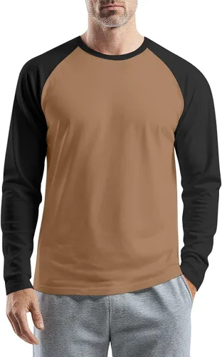 Vista 23 de Camisas de manga larga para hombre, camiseta casual de cuello redondo, suave, elástica, M-3XL