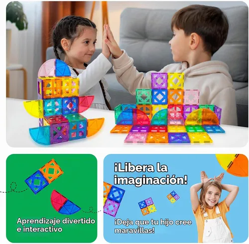 Vista 5 de PicassoTiles Juego de bloques de construcción magnéticos de cuarto redondo y ventana, juguete educativo de construcción con imán, kit de ingeniería