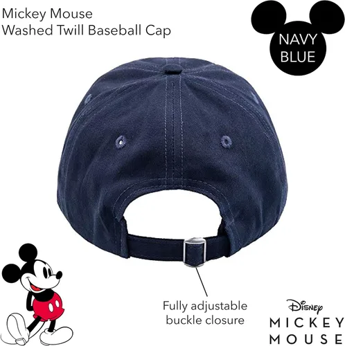 Vista 3 de Concept One Disney Mickey Mouse - Gorro de béisbol ajustable de algodón de sarga lavada Azul