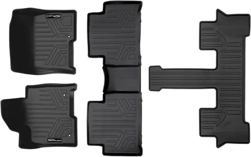 Vista 9 de SMARTLINER Juego de alfombrillas de 3 filas de ajuste personalizado para todo tipo de clima, compatible con Kia Sorento 2021-2025