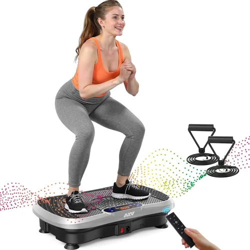 Vista 12 de AXV Vibration Plate Fitness Platform Exercise Machine Vibrating Shaking Full Body Shaker Workout Vibrate Stand Shake Board Sport for Weight Loss Fat