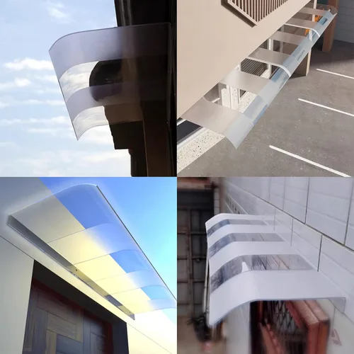 Vista 7 de Toldo de protección UV para ventana, toldo para puerta, toldo para puerta delantera al aire libre, patio, cubierta de policarbonato transparente