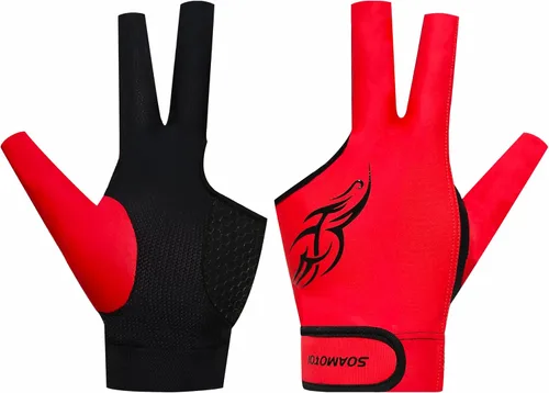 Vista 7 de Guantes de billar para mano izquierda, 3 dedos, guantes de billar transpirables, de secado rápido, guantes de billar profesionales para accesorios