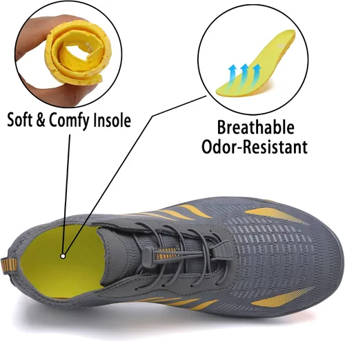 Vista 3 de MAQLPC Zapatos de agua para hombres y mujeres, zapatos acuáticos de secado rápido, para hombres y mujeres, zapatos de natación para senderismo
