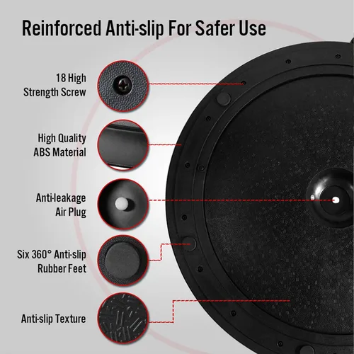 Vista 4 de JX FITNESS Entrenador de equilibrio de media pelota de 58 cm, balón de estabilidad para yoga con bandas de resistencia y bomba - Mejora la fuerza