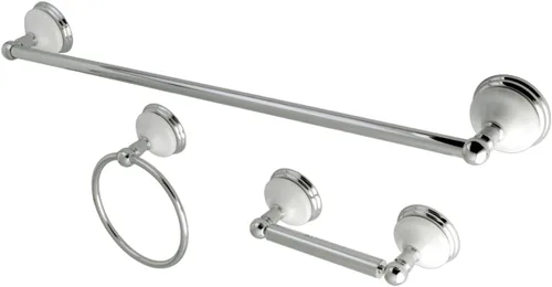 Vista 4 de Kingston Brass BAK111148SN Victorian - Juego de accesorios de baño de 3 piezas, níquel cepillado cepillado níquel