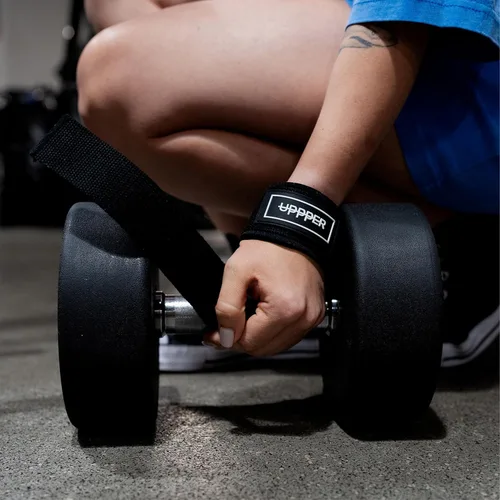 Vista 4 de UPPPER Correas de levantamiento de pesas con neopreno acolchado para peso muerto, entrenamiento de fuerza, entrenamientos de gimnasio, correas