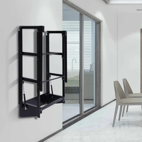 Vista 7 de PAREKS Escritorio convertible plegable montado en la pared, estante de almacenamiento de escritorio de pared flotante multifunción para oficina