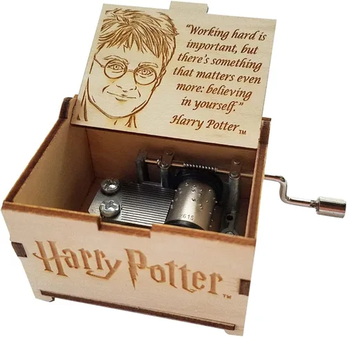 Vista 23 de TheLaser'sEdge Harry Potter Mini caja de música de regalo - Felicidad negra Negro