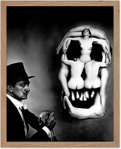 Vista 15 de Poster Master Póster vintage – Impresión de pintura de bailarina en la cabeza de la muerte – Arte surrealismo – Regalo gótico para él, ella
