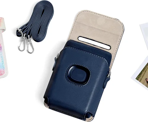 Vista 2 de Mini Link 2 Funda para cámara Fujifilm Instax Mini Link 2 Smartphone Accesorios de impresora fotográfica PU cuero bolsa de hombro cubierta