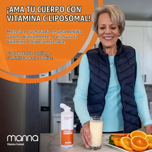 Vista 6 de Manna Vitamins Evolved - Vitamina C liposomal - Suplemento líquido de apoyo inmunológico de alta absorción con antioxidantes - Refuerzo de colágeno