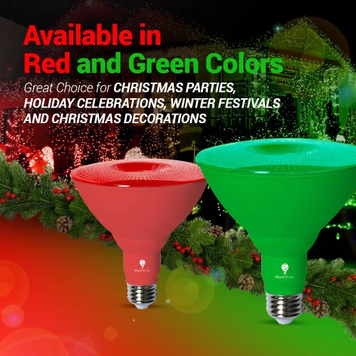 Vista 5 de Bluex Bulbs Paquete de 2 bombillas de luz LED BlueX Par38 de inundación color rojo - 18W (equivalente a 120 vatios) - Clasificación de humedad