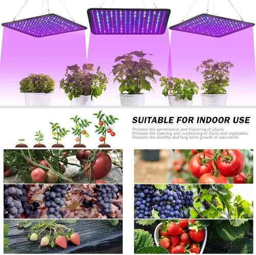 Vista 6 de Luz de cultivo para plantas de interior - SERWING Luz de cultivo LED de 200W de espectro completo, lámpara de cultivo de plantas para cultivo