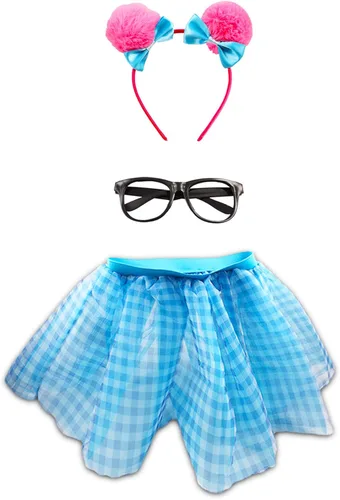 Vista 2 de LOL Teachers Pet Dress Up Costume Set for Girls - Bundle with LOL Tutu Stickers and Door Hanger LOL Party Supplies with Pair of Glasses and Headband