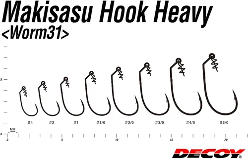 Vista 3 de カツイチ(KATSUICHI) Decoy Worm 31 Gancho Makita Hyper