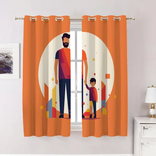 Vista 99 de Cortinas opacas de cocina con pintura al óleo de Europa rosa y negra para ventanas, cenefas opacas modernas de torre Eiffel de poliéster multicapa