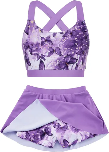 Vista 6 de Traje de baño para niñas de 2 piezas con pantalones cortos con Alania Floral