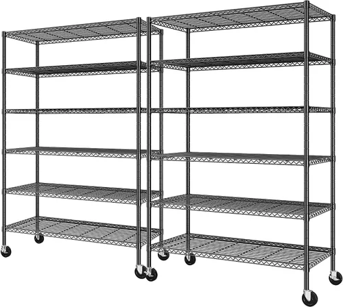 Vista 10 de Romorgniz Estante de 5 niveles de almacenamiento de 1010 libras, estantería de alambre ajustable, montaje sin herramientas, unidad de estantería