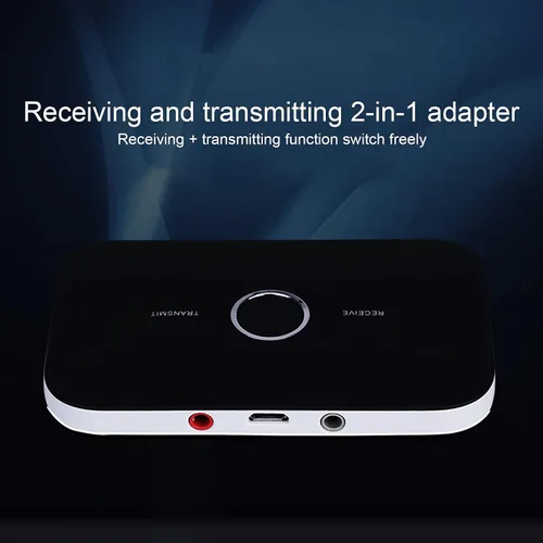 Vista 4 de Receptor transmisor Bluetooth 5.0, adaptador Bluetooth 2 en 1 0.138 in a audio AUX para computadora de televisión