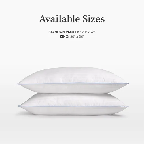 Vista 7 de eLuxurySupply Almohadas de cama de alta calidad, paquete de 2, almohadas de cama para dormir, densidad media y loft, funda 100% algodón y relleno