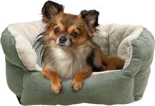 Vista 9 de SPOT Sleep Zone - Cama pequeña para mascotas, de pared alta, reversible, para gatos de interior y perros pequeños, gamuza sintética duradera