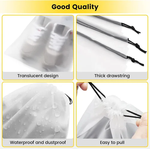 Vista 5 de Vorspack Bolsas de zapatos para viajes, 6 unidades, transparentes