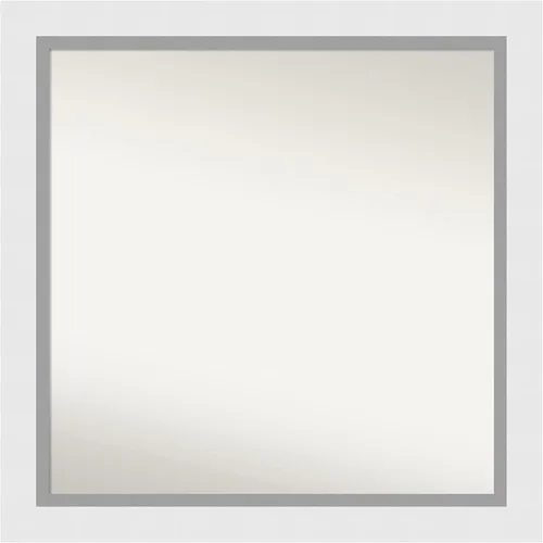Vista 138 de Amanti Art Espejo de baño blanco para sobre el fregadero, 24 x 26 pulgadas, espejo rectangular blanco y blanco, marco de madera contemporáneo