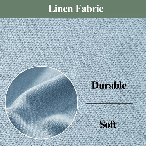 Vista 6 de Frelement Cortinas opacas extralargas de 108 pulgadas de largo, para sala de estar, cortinas de lino con bloqueo de luz, cortinas con aislamiento