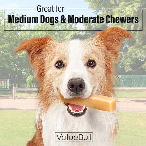 Vista 2 de ValueBull Himalayan - Masticables de queso de yak para perros, medianos, 2 libras, de larga duración para masticadores agresivos, todo natural