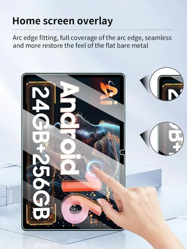 Vista 4 de Protector de pantalla para TABWEE T20 Android 16 tabletas de 10 pulgadas, antiarañazos, dureza 9H, sensible al tacto, bordes redondeados 2.5D, sin