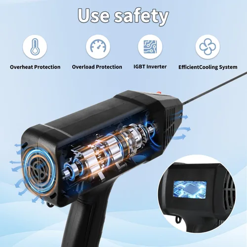 Vista 2 de Máquina soldadora de mano, máquina de soldadura portátil de 110 V con pantalla digital, inversor IGBT de 20 a 200 amperios, salida de soldadura